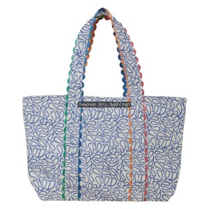 Bolsa de Tela de Algodón con Estampado Ric Rac Personalizado Ecológico, con Dos Asas, Reciclable y Reutilizable - Product Image 1