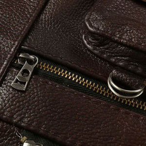 Gilet de club en cuir classique pour homme MC, en cuir de vachette noir, veste de motard, multi-poches, fermeture éclair sur le devant - Product Image 5