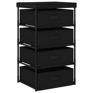 Estante de Almacenamiento de Acero Negro Mediano con Tela 100% Poliéster para Organización y Ahorro de Espacio - Product Image 1
