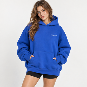 Sweat à capuche ample en molleton brossé pour femme, coupe décontractée, idéal pour le week-end – Fabrication OEM - Product Image 4