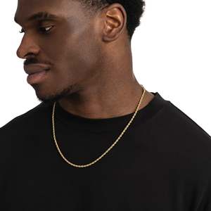 Unisex 925 Sterling Silver 22k Gold Plated Cuban <b>Chain</b> Necklace Hip Hop Everyday Wear - Product Image 3