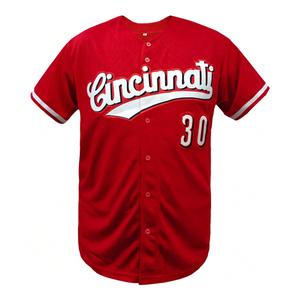 Maillot de baseball personnalisé à boutons, avec logo d'équipe brodé en twill, respirant et à séchage rapide - Product Image 1