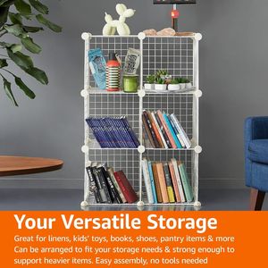 Contenedores de Almacenamiento Blancos de 6 Cubos, 12 x 12 Pulgadas, Estantes de Almacenamiento Apilables - Product Image 5