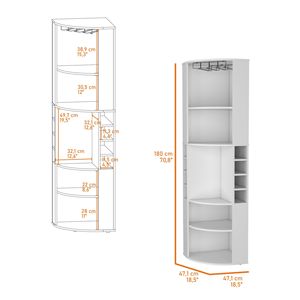 Mobile Bar Angolare Bianco con 5 Grandi Ripiani per Arredamento Soggiorno - Product Image 4