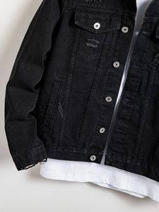 Top High Quality Men <b>Denim</b> Jacket Ripped Washed Old <b>Denim</b> Jacket Jean Jacket Fashion Men Clothing Fashion <b>Denim</b> Custom <b>Coat</b> - Product Image 2