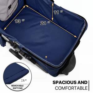 TH-PPS-226 Three Wheel Pet Stroller with Foldable Frame <b>Mesh</b> Sides and Sunshade Canopy Ideal for <b>Garden</b> and Picnic Use - Product Image 4