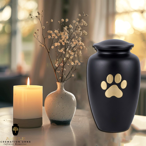 Minimal Paw Print Aluminum Pet Urn for Ashes 220 Cubic Inch Eco-Friendly Cremation <b>Memorial</b> for Dogs & <b>Cats</b> - Product Image 3