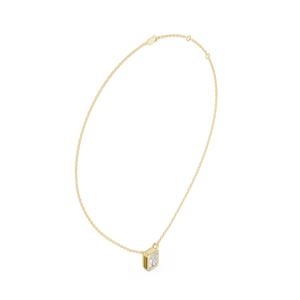 Collier en or jaune massif 18 carats avec diamant radiant serti clos, pendentif élégant fait main avec diamant flottant, bijoux fins, design personnalisé - Product Image 6