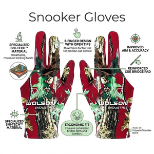 Guantes de Snooker Duraderos con Diseño de Tres Dedos y Poliéster/Lycra Ligero Ajustable para Práctica y Competición de Billar - Product Image 3
