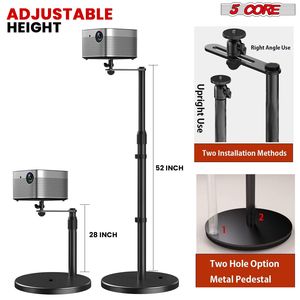 Supporto per Proiettore Regolabile in Altezza per Uso Intensivo 28-52 Pollici con 3 Opzioni di Montaggio e Testa a Sfera Rotante a 360° - Product Image 4