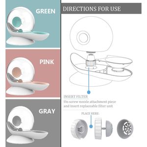 Distributore d'Acqua e Ciotola per Cibo Automatico 2-in-1 a Gravità per Animali Domestici, a Forma di Lumaca, con Filtro Integrato - Product Image 5