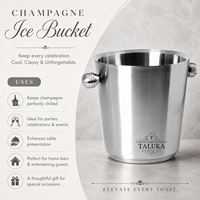 Seau à champagne rond en acier inoxydable, double paroi isolée, pour fêtes, bars, événements à domicile