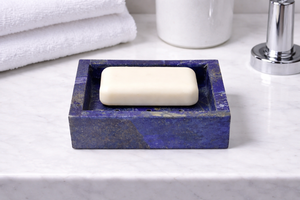 Lapis Lazuli Customized <b>Soap</b> Dish Handmade Solid <b>Blue</b> Stone Modern Eco-Friendly Bathroom Vanity Decor and Wholesale Product - Product Image 3