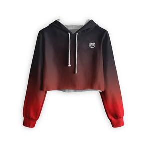 Sweat-shirt à capuche dégradé pour femme, manches régulières, tricoté 100% polyester, streetwear d'automne, impression par sublimation - Product Image 1