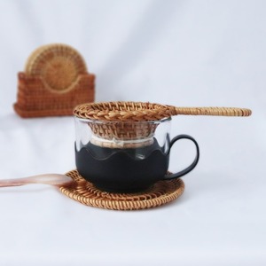 Rattan <b>Tea</b> Leak Filter with Mesh Handmade <b>Tea</b> <b>Infuser</b> Strainer Eco Friendly Filters Wholesale - Product Image 5