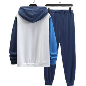 Ensemble de survêtement à capuche deux pièces pour homme 2026 – Sweat-shirt et pantalon de jogging personnalisés avec motifs, style streetwear décontracté, blocs de couleur, tenue de sport - Product Image 2
