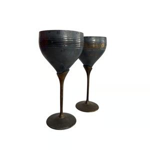 Vintage Brass <b>Goblet</b> Set Handmade Embossed Rose Design 500-1000ml Wedding Wine Cup Metal Round Stemmed Glassware - Product Image 3
