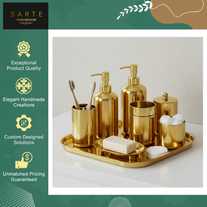 Affordable Price <b>Top</b> Quality Modern Design Bathroom Use Luxury Eco-Friendly Gold Polished Finish Brass Five-Piece Bathroom Set - Product Image 6
