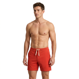 <b>Men's</b> <b>Red</b> Solid Color Quick Dry Drawstring <b>Shorts</b> Mid Waist Casual Knitted Polyester <b>Short</b> <b>Shorts</b> - Product Image 2