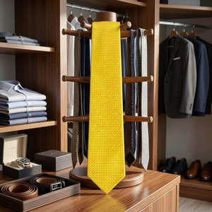 เนคไทโพลีเอสเตอร์ลายจุดสีเหลืองเดซี่ |   เนคไทพรีเมียม อุปกรณ์เสริมสำหรับงานทางการที่หรูหรา |   ของขวัญงานแต่งงานสำหรับธุรกิจ ดีไซน์ทันสมัย คลาสสิก - Product Image 4