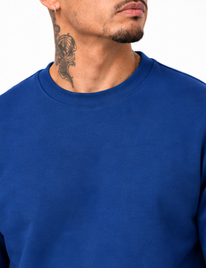 Sudadera Azul para Hombre, Cuello Redondo, Manga Larga, Estilo Casual Deportivo - Product Image 1