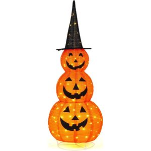 Decorazioni di Halloween da Esterno Pieghevoli e Illuminate da 1,5 m, Zucca Pre-Illuminata per Decorazioni Festive - Product Image 3