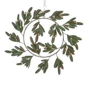 Couronne en métal rustique artistique avec détails de feuilles complexes pour la décoration de la porte d'entrée de la ferme, du mur, du jardin et de la cabane - Product Image 4