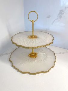 High Quality Luxury Resin 3-Tier Serving Rack Elegant Multi-Level Food Display <b>Stand</b> for Birthday Valentine's Day New Year - Product Image 4