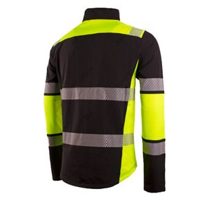 Chaqueta de Seguridad de Alta Visibilidad Negra con Rayas Reflectantes Amarillas, Cierre Completo, Ropa de Trabajo de Softshell - Product Image 2