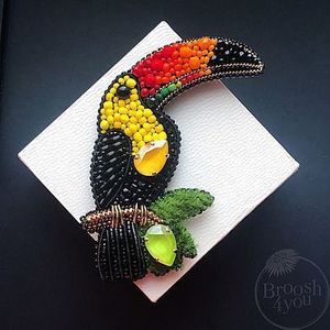 Decorative Embroidery <b>Beaded</b> Brooch Pin with Premium Pearls Crystals and Fine <b>Needle</b> Embroidery Handcrafted Embroidery <b>Beaded</b> Br - Product Image 1