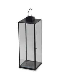 Wooden Lantern With Glass Panels And Metal <b>Top</b> For Home Decoration - Product Image 4