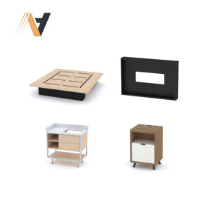 Ensemble de meubles de chambre à coucher moderne et élégant, style de rangement modulaire, finition en placage MDF/HPL/LPL, provenant d'une usine au Vietnam - Product Image 1