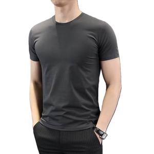 Wholesale Custom Mens Pocket <b>T</b> <b>Shirt</b> Casual Cotton Spandex Slim Fit Crew <b>Neck</b> Plain Heather Green Breathable Short Sleeve - Product Image 2