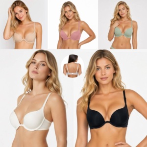 Soutien-gorge tricoté sans couture pour femme avec bretelles réglables et fermeture, lingerie douce non tissée blanche - Product Image 6