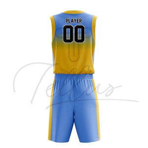 Uniforme de basket-ball pour hommes sur mesure de haute qualité, manches courtes, respirant, grande taille, 100% polyester, avec nom d'équipe personnalisé, service OEM - Product Image 2