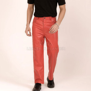 Pantalones de Cuero para Hombre con Diseño de Logotipo Personalizado a Precio Razonable, Corte Recto, Cintura Media, Ligeros, Casuales, de Color Sólido - Product Image 5