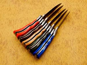 Couteau de poche pliant artisanal en acier Damas pour la survie en extérieur, couteau utilitaire vintage EDC avec logo, qualité industrielle OEM - Product Image 3