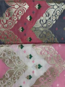 Silk Blend Jacquard Fabric Paisley <b>Embroidery</b> Anti-Bacteria Anti-Odor Soft Medium Weight Textile for Saree Dress Craft <b>Material</b> - Product Image 2