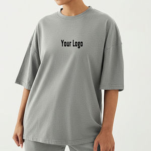 Camiseta de Manga Corta Casual para Mujer, Talla Grande, 100% Algodón Jersey Grueso, Verano, Secado Rápido, Personalizada OEM/ODM - Product Image 1