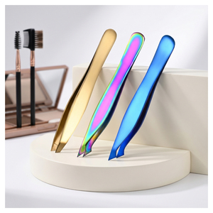 Pinzas para Cejas con Punta Fina, Pinzas de Precisión con Punta de Aguja, Acero Inoxidable, Herramienta para Eliminar Pelo Encarnado y Astillas - Product Image 1