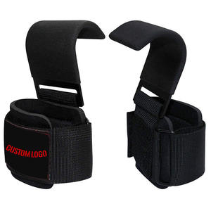 Crochets de levage de poids en acier robuste pour entraînement fitness 2026 avec sangles de poignet rembourrées en néoprène pour une meilleure musculation - Product Image 6