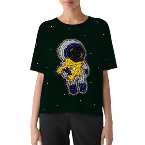 เสื้อยืดแขนสั้นผ้าฝ้าย 100% สำหรับผู้หญิง รุ่นลำลอง ตัดต่อผ้า ระบายอากาศได้ดี สำหรับฤดูร้อน ปี 2026 พร้อมส่ง - Product Image 4