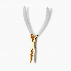 Gold Plated Hair Extension Pliers Metal <b>Needle</b> Nose Clamp Tool for Ring <b>Beads</b> Installation and Removal - Product Image 4