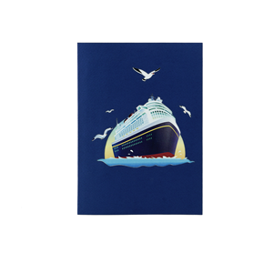 การ์ดอวยพรวันเกิดแบบป๊อปอัพ 3 มิติรูปเรือสำราญ งานแฮนด์เมด สำหรับการออกแบบตามสั่งและการผลิตแบบ OEM - Product Image 5