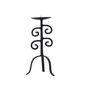 Support à bougie artisanal en fonte de fer noir mat, finition revêtement poudré, décoratif pour salle à manger et cuisine - Product Image 2