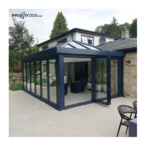 Casa de sombra de aleación de aluminio transparente, habitación de vidrio templado, <span class=keywords><strong>terraza</strong></span>, sala de sol europea, venta personalizada al aire libre, techo técnico gráfico - Product Image 2