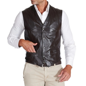 Reasonable Price Breathable Men Clothing Leather <b>Vest</b> For Online Sale Best Quality Leather Made Fashion <b>Vest</b> - Product Image 5