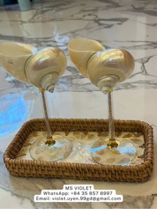 99 <b>Gold</b> Data Handcrafted Shell Jewelry Tray Glass Base Coastal Breeze Design Wedding Gift for <b>Dressing</b> <b>Table</b> Decoration 20-100ml - Product Image 6