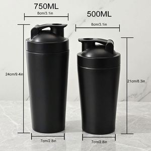 Bouteille shaker isotherme en acier inoxydable à double paroi pour sport, avec logo personnalisé, 17 oz et 25 oz, pour protéines et boissons glacées, idéale pour la gym - Product Image 2