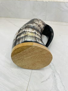 Handcrafted Viking Horn Tankard Mug Made From Genuine Polished Buffalo Ox Horn Best Unique Gift reenactment Lover Vikings Ragnar - Product Image 2